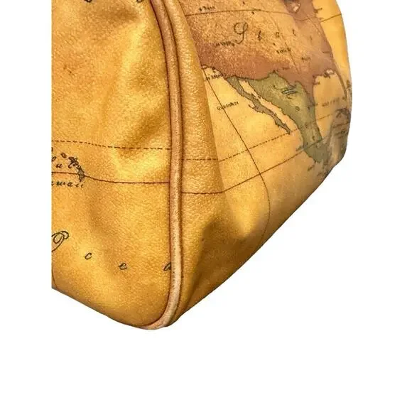 ALVIERO MARTINI CLASSE WORLD MAP BROWN BOSTON BAG - Picture 5 of 14